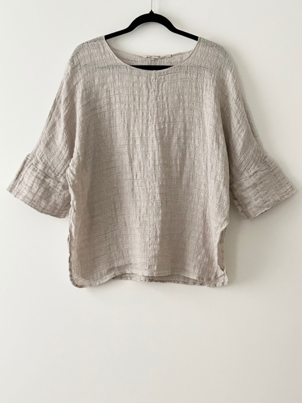 Soft Surroundings 100% Linen Beige Top